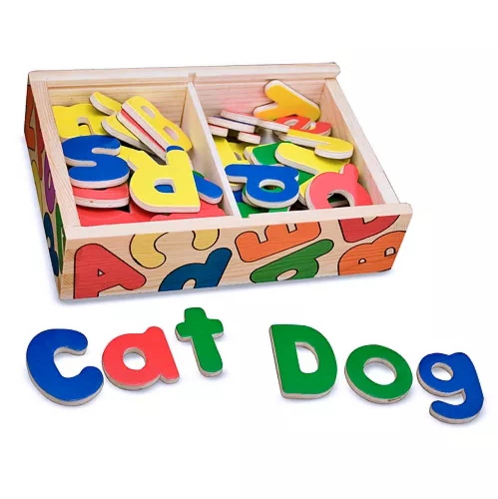 MELISSA & DOUG 52 Wooden Alphabet Magnets NWT